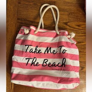 Victoria's Secret Pink and White Nautical Tote